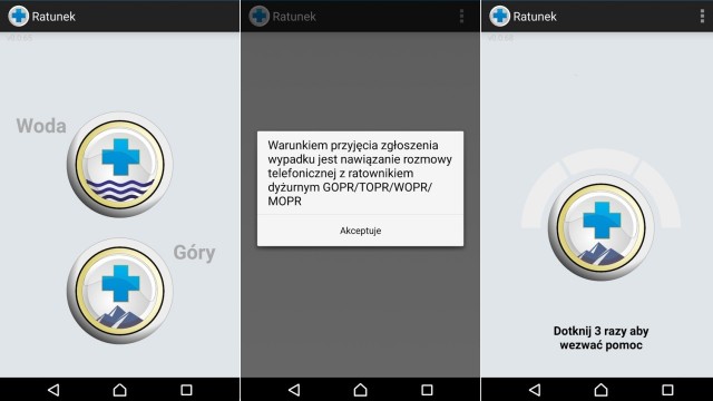 Aplikacja Ratunek działa już nie tylko w górach, ale także nad morzem. To program do wzywania pomocy. Dzięki niemu ratownicy mogą szybko dotrzeć na miejsce wypadku.