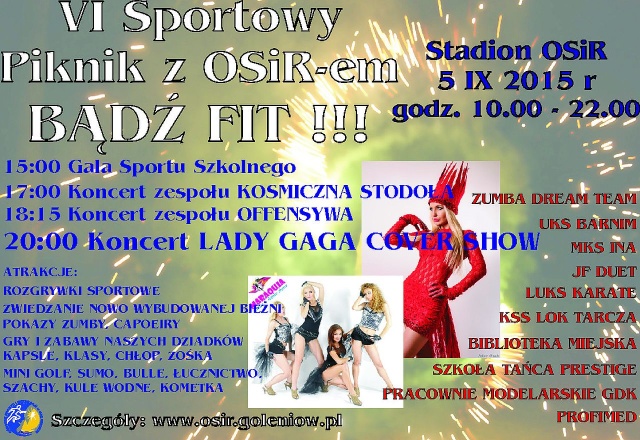 Bądź fit w Goleniowie Miasto zaprasza na sportowy festyn na miejskim stadionie.