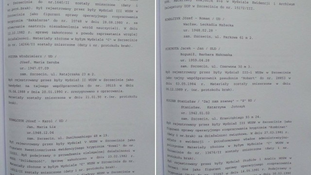 To Urząd Ochrony Państwa, którym kierował Andrzej Milczanowski wskazał, że posłowie Jacek Piechota oraz Maciej Manicki współpracowali z komunistyczną Służbą Bezpieczeństwa.