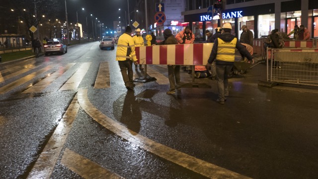 W centrum Szczecina jedziemy przez plac budowy