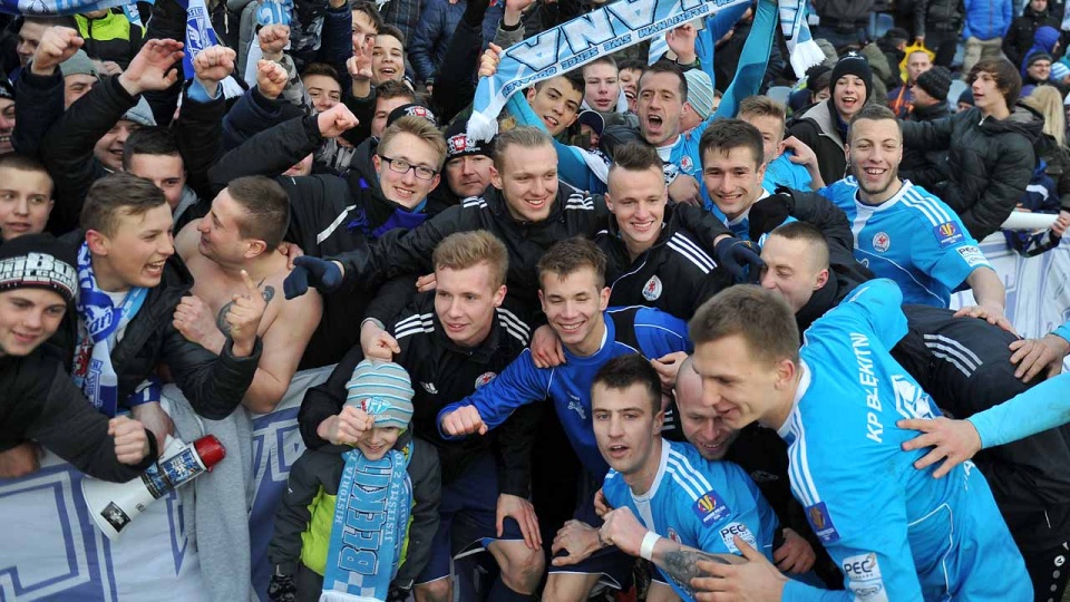 Błękitni Stargard pokonali w pierwszym półfinale PP Lecha Poznań 3:1. Fot. Łukasz Szełemej [Radio Szczecin]