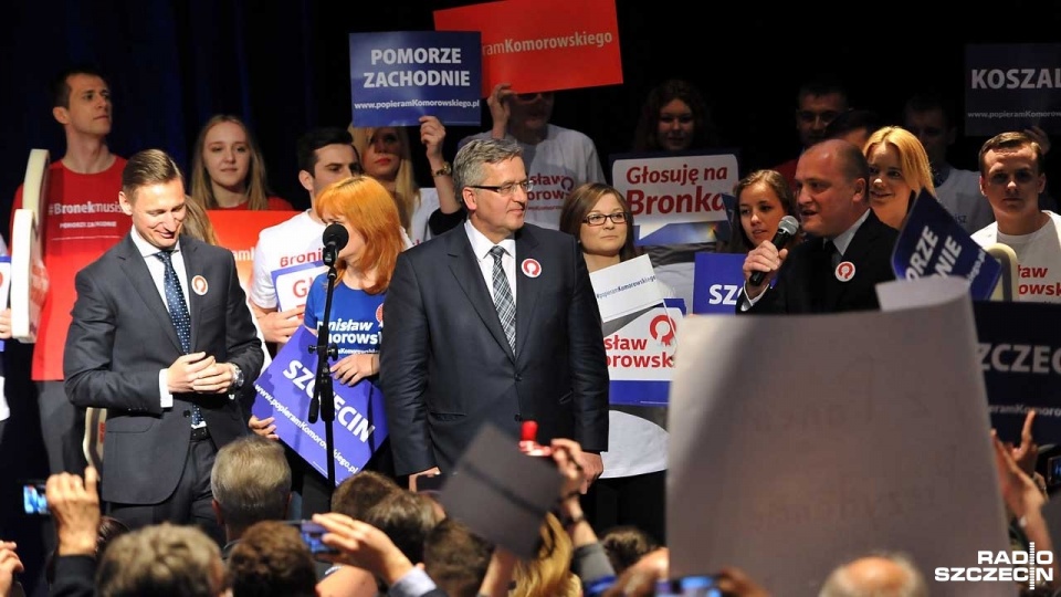 Stocznia Szczecińska upadła na skutek decyzji rządu Prawa i Sprawiedliwości. Tak mówił Bronisław Komorowski podczas wizyty w Szczecinie. Fot. Łukasz Szełemej [Radio Szczecin]