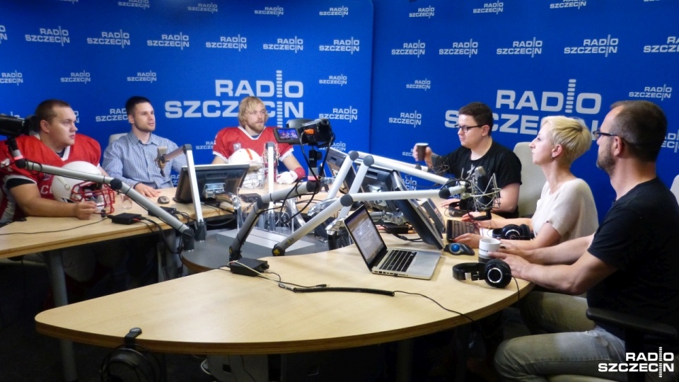 Cougars Szczecin w "Poranku Radia Szczecin". Fot. Michał Król [Radio Szczecin]