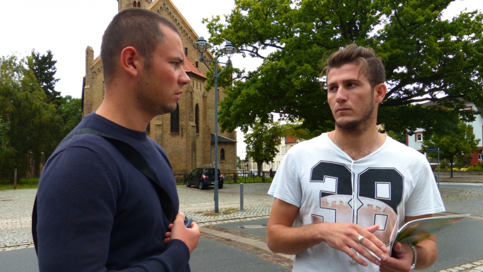 Jak mówią mieszkańcy Locknitz, napisy pojawiły się kilka dni temu. Fot. Paweł Sip [Radio Szczecin]