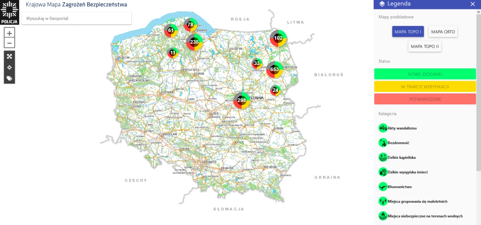 Najpóźniej na przełomie września i października zachodniopomorska policja wprowadzi interaktywną mapę zagrożeń bezpieczeństwa. Znajdzie się ona w specjalnej zakładce na stronie internetowej tej służby.