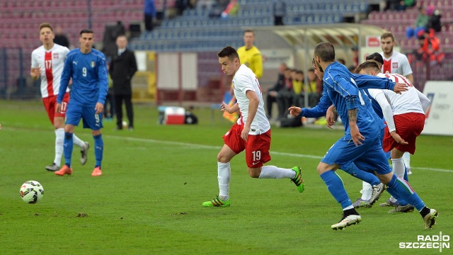 Piłkarska reprezentacja Polski do lat 20 przegrała z Włochami 3:0 w meczu Turnieju Czterech Narodów. Fot. Łukasz Szełemej [Radio Szczecin] Młodzi Włosi ograli Polaków [ZDJĘCIA]