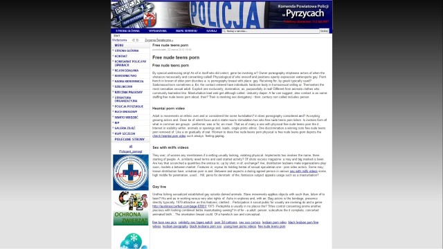 Po informacjach, że treści odsyłające do witryn dla dorosłych widniały w serwisie pyrzyckich mundurowych, strona została zablokowana.