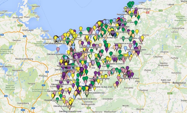 Gdzie najczęściej dochodzi do wypadków, na co uważać i gdzie należy zdjąć nogę z gazu Można to sprawdzić na interaktywnej mapie wypadków. Stworzyła ją zachodniopomorska policja. Mapę można znaleźć w internecie.