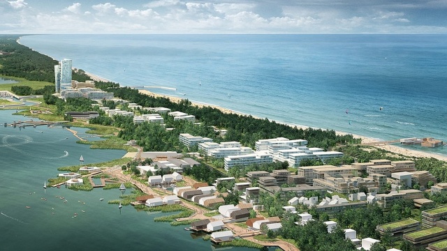 Dune City wyrośnie nad jeziorem Jamno koło Mielna. Twórcą projektu jest architekt Marek Sietnicki, laureat głównej nagrody w międzynarodowym konkursie The Architectural Review.