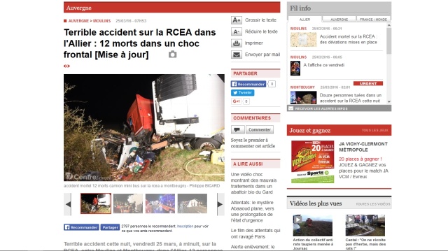 12 osób zginęło w wypadku busa w Allier we Francji.
