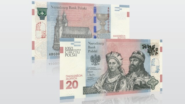 Okolicznościowy banknot z okazji 1050. rocznicy chrztu Polski emituje NBP.