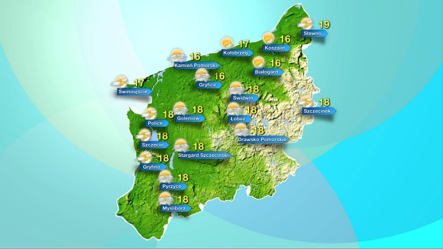 Temperatury w regionie utrzymywać się będą w granicach 16-19 stopni Celsjusza.