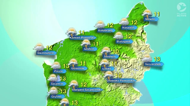 Temperatury w regionie utrzymywać się będą w granicach 11-13 stopni Celsjusza.