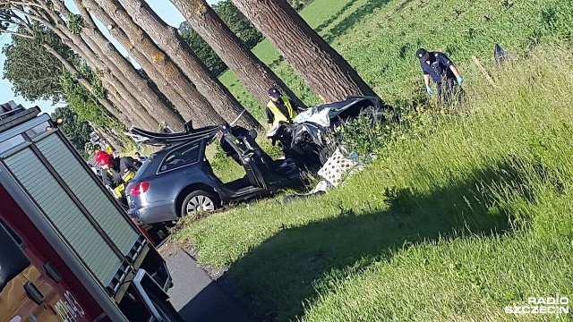 Cztery osoby ranne w tym jedna ciężko w wypadku na drodze krajowej nr 6 koło w miejscowości Pniewo Koło Gryfic.