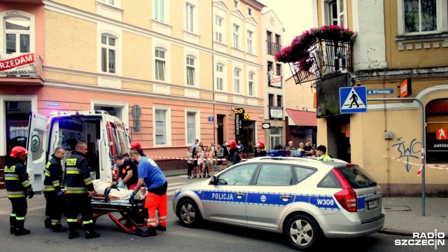 Do niecodziennego wypadku doszło przy ulicy Wojska Polskiego w Białogardzie.