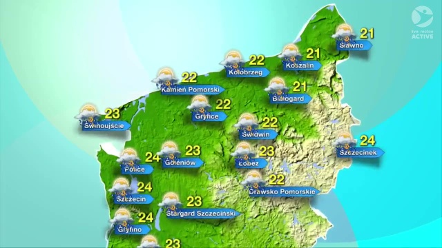 Temperatury w okolicach 23 stopni Celsjusza. Najcieplej w Szczecinie i w Policach. Pamiętajmy jednak o parasolach, bo znów mogą pojawić się burze.