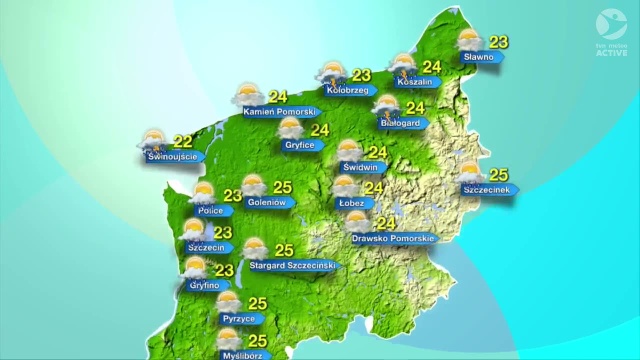 Temperatury w Zachodniopomorskiem utrzymywać się będą w granicach 22-25 stopni Celsjusza.