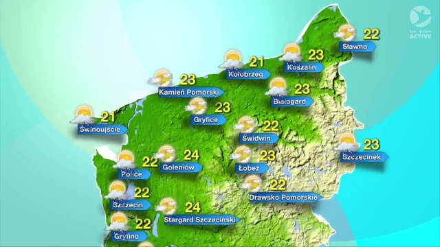 Sobota pod znakiem słońca i przelotnych opadów deszczu. temperatury od 21 do 24 stopni Celsjusza.