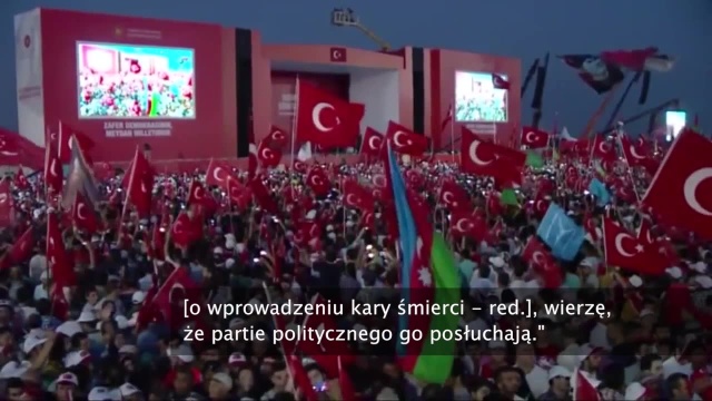 Turcja jest gotowa na to, by przywrócić karę śmierci - prezydent Recep Tayyip Erdogan na wiecu w Stambule podkreślił, że tak się stanie, jeśli tylko naród będzie tego chciał.
