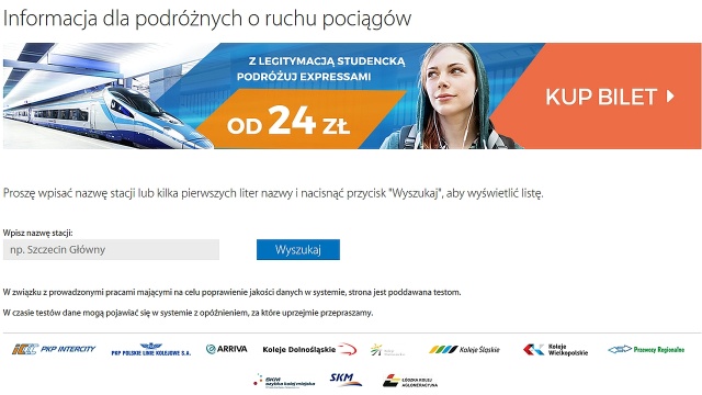Wybierasz się w podróż koleją i chcesz sprawdzić czy Twój pociąg jest opóźniony Nic z tego.