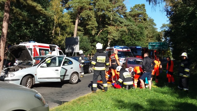 Trzy osoby ranne w wypadku na drodze nr 102 koło Międzywodzia. Przed godziną 15 zderzyły się trzy auta.