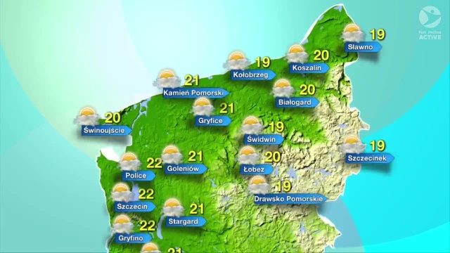 Temperatury w regionie utrzymywać się będą w granicach 19-22 stopni Celsjusza.