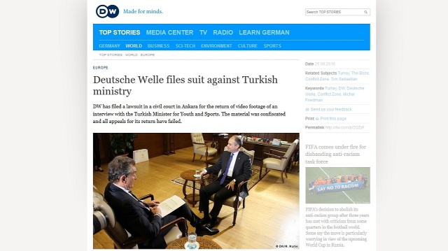 Niemiecki koncern medialny Deutsche Welle pozywa w sądzie w Ankarze - tureckiego ministra. Prawnicy Deutsche Welle oskarżają go o kradzież wywiadu, którego był bohaterem.