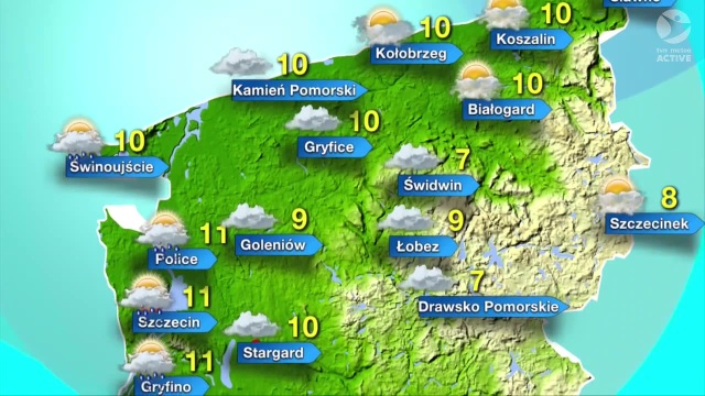 W Szczecinku tylko 8 stopni Celsjusza, ale już w regionach nadmorskich i w zachodniej części województwa 10-11 stopni.
