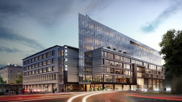 Dwa hotele prestiżowej sieci Marriott z tarasem widokowym na wysokości 10 piętra, do tego duża powierzchnia biurowa w centrum Szczecina - projekt budowy kompleksu Posejdon przy Bramie Portowej przedstawili w poniedziałek szczecińscy przedsiębiorcy.