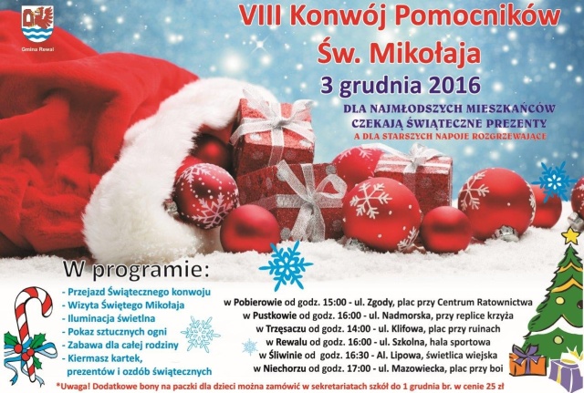 Pomocnicy Świętego Mikołaja pojawią się w sobotę w nadmorskich miejscowościach naszego regionu. Świąteczny Konwój odwiedzi sześć miejsc.