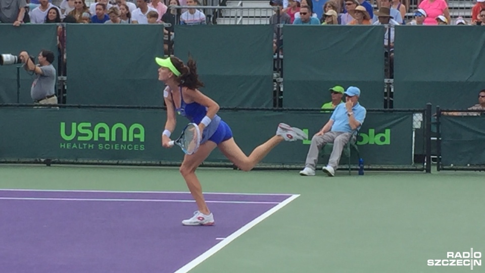 Agnieszka Radwańska pokonała Francuzkę Alizé Cornet 6:0, 6:1 i awansowała do trzeciej rundy prestiżowego turnieju Miami Open. Fot. Jan Pachlowski [Radio Szczecin]