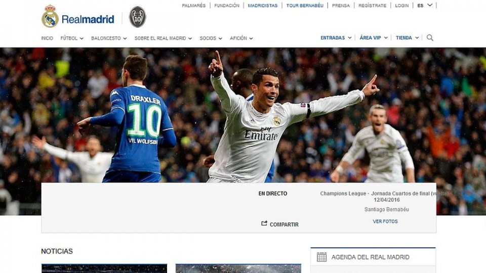 Cristiano Ronaldo i oficjalna strona Realu Madryt. Fot. realmadrit.com