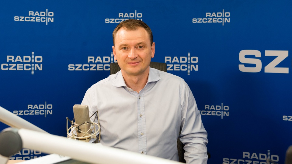 Sławomir Nitras w studiu Radia Szczecin. Fot. Maciej Myszkowiak [Radio Szczecin]