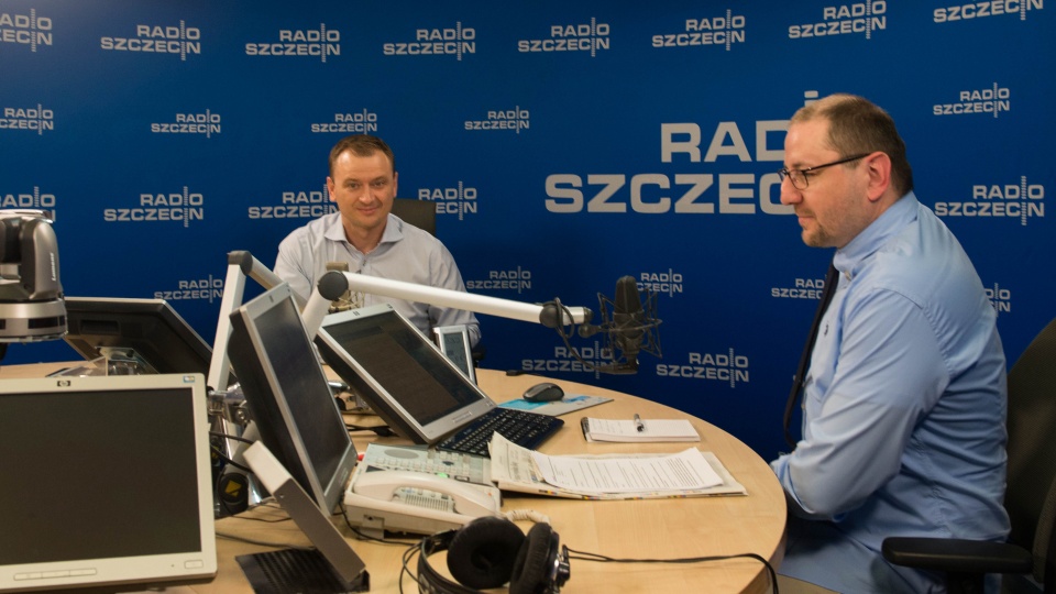 Sławomir Nitras w studiu Radia Szczecin. Fot. Maciej Myszkowiak [Radio Szczecin]