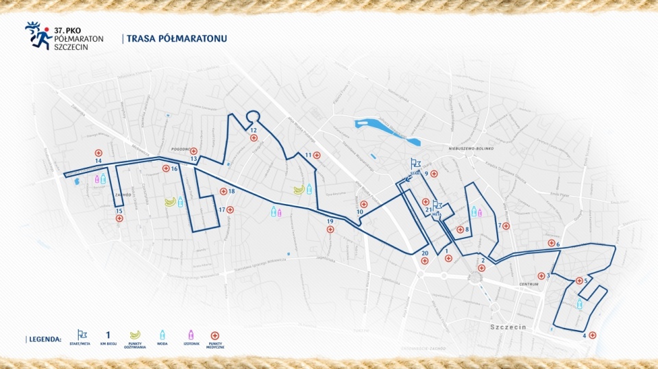 Trasa 37. PKO Półmaratonu Szczecin.