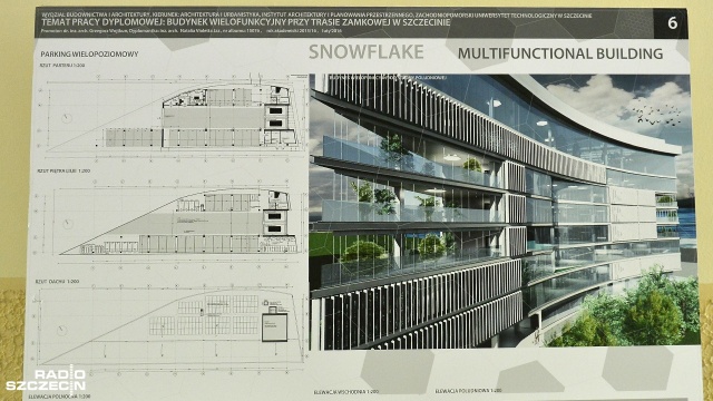 Budynek wielofunkcjonalny przy Trasie Zamkowej. Fot. Łukasz Szełemej [Radio Szczecin] Nagroda Prezydenta przyznana. Wygrał pomysł budynku na Łasztowni [ZDJĘCIA]