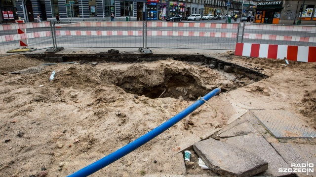 Przebudowa ulicy Jagiellońskiej. Fot. Weronika Łyczywek [Radio Szczecin] Widać pierwsze efekty przebudowy Jagiellońskiej [ZDJĘCIA]