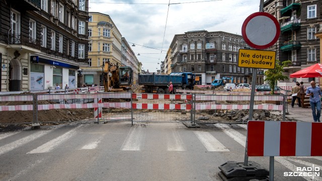 Przebudowa ulicy Jagiellońskiej. Fot. Weronika Łyczywek [Radio Szczecin] Widać pierwsze efekty przebudowy Jagiellońskiej [ZDJĘCIA]