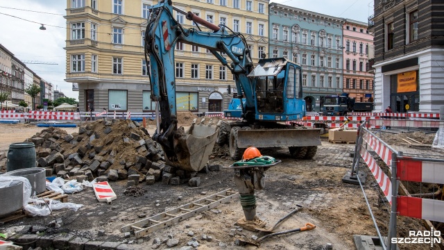 Przebudowa ulicy Jagiellońskiej. Fot. Weronika Łyczywek [Radio Szczecin] Widać pierwsze efekty przebudowy Jagiellońskiej [ZDJĘCIA]