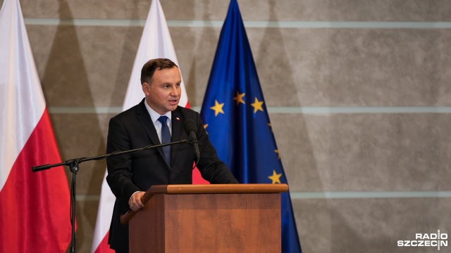 Prezydent Andrzej Duda w Szczecinie. Fot. Weronika Łyczywek [Radio Szczecin] Prezydent RP zwraca uwagę na brak europejskiej solidarności [ZDJĘCIA]