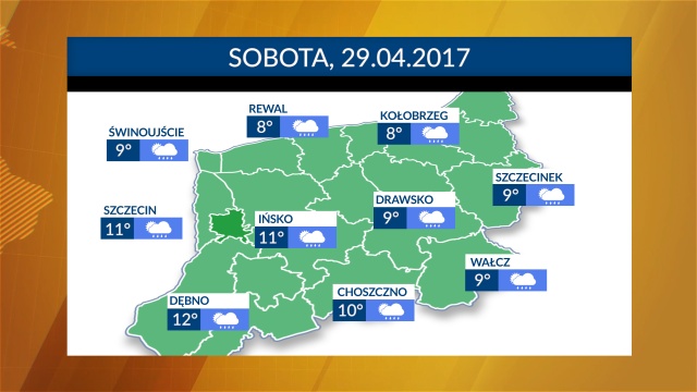 Przed nami pochmurna, deszczowa i chłodna sobota. W ciągu dnia termometry w regionie będą wskazywać od 8 do 12 stopni Celsjusza.