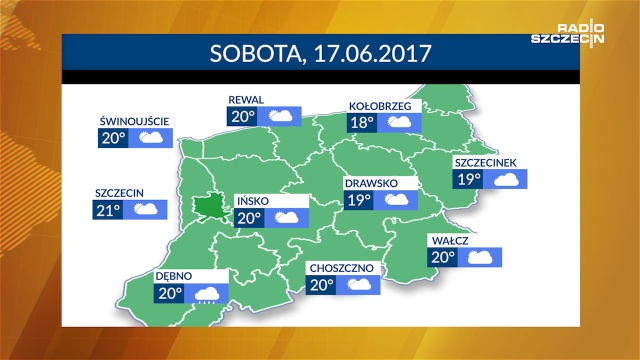 Sobota raczej pochmurna, ale słońce też powinno wyjść zza chmur. Deszcze może spaść na południu Polski. Będzie umiarkowanie ciepło.