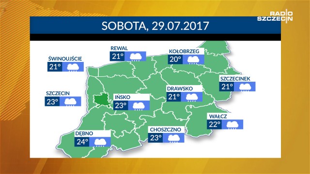 Temperatury w regionie będą utrzymywać się w granicach 20-24 stopni Celsjusza. Po południu możliwe przelotne opady deszczu.