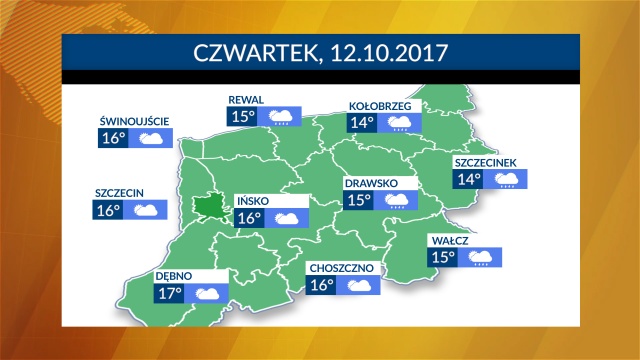 Pochmurno, ale z przejaśnieniami i nieco cieplej - taka pogoda zapowiada się w czwartek. W ciągu dnia termometry w regionie będą wskazywać od 14 do 17 stopni Celsjusza. Miejscami może przelotnie popadać deszcz.