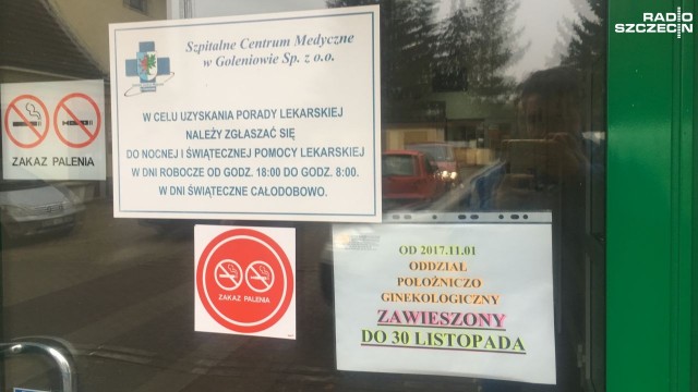 Zawieszenie oddziału ginekologiczno-położniczego szpitalu w Goleniowie na miesiąc to najczarniejszy ze scenariuszy - przekonywał naszego reportera prezes placówki. Od początku listopada placówka nie przyjmuje pacjentek w ciąży.