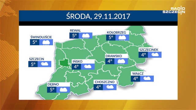 W środę czeka nas trochę więcej słońca, ale nadal będzie chłodno. W ciągu dnia termometry w regionie będą wskazywać od 4 do 5 stopni Celsjusza. Miejscami może też przelotnie pokropić deszcz.