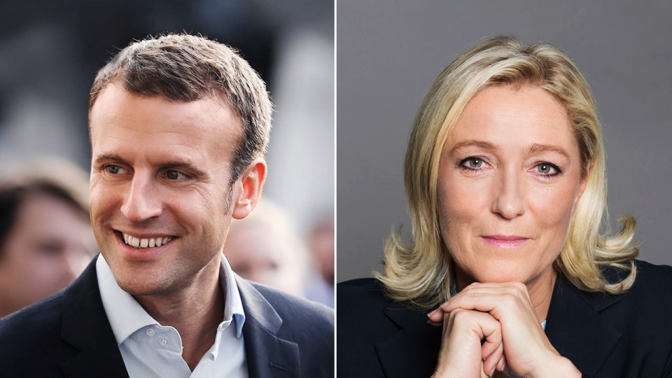 Kandydaci na stanowisko prezydenta Francji: Emmanuel Macron i Marine Le Pen. Fot. www.facebook.com/EmmanuelMacron/, www.facebook.com/MarineLePen