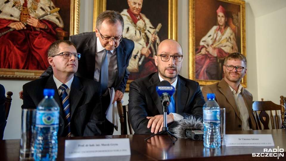 Prof. Marek Gryta i dr Vincenzo Salzano. Fot. Olaf Nowicki [Radio Szczecin]