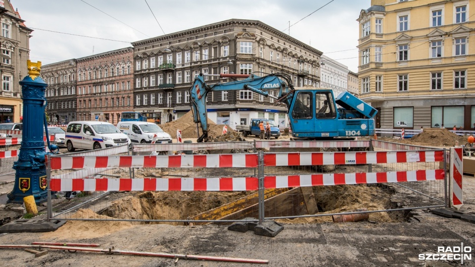 Przebudowa ulicy Jagiellońskiej. Fot. Weronika Łyczywek [Radio Szczecin]