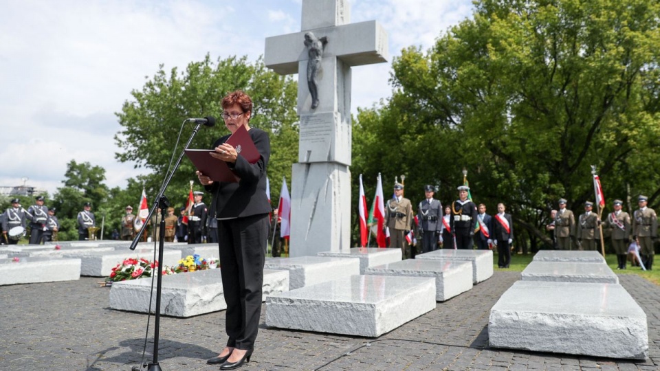 - Ojczyzna nigdy nie zapomni o swoich wiernych obywatelach zamordowanych jedynie za to, że byli Polakami - deklarowała Halina Szymańska. Fot. Grzegorz Jakubowski / KPRP